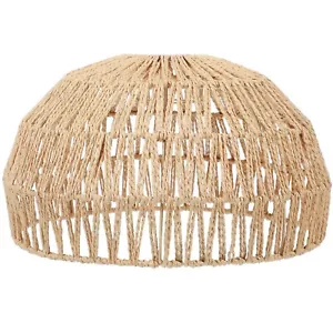 Baluue Woven Rattan Lampshade, Boho Chandelier Shade Hemispherical Chandelier... - Picture 1 of 9