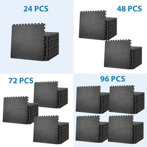 24/48/72/96 Tiles Exercise Mat Interlocking Floor Soft Tiles Eva Foam Puzzle - Picture 1 of 16