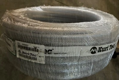 Kuri Tec K3150-16X100 Clear Reinforced PVC Hose 1" x 100 Ft NEW Sealed Package - Изображение 1 из 4