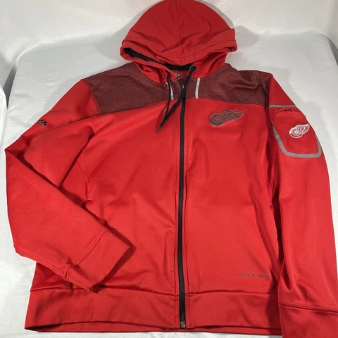 Detroit Red Wings NHL Authentic Majestic Therma Base Hooded Zip Large Men’s Cover