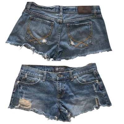 ВИНТАЖНЫЙ Victoria's Secret розовый 100% хлопок Jean шорты разрушены отверстия разрывы 6 - Изображение 1 из 4