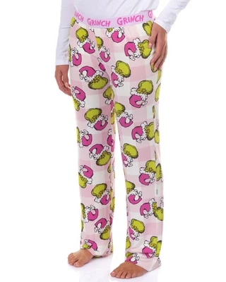 Dr. Seuss The Grinch Pajamas Women's Pink Santa Lounge Sleep Pants - Image 1 of 4