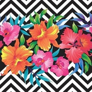 Anniversary House Tiflair Tropical Floral Disposable Napkins (Pack of 20) SG2675 - Picture 1 of 1