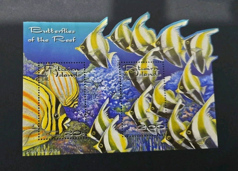 Pitcairn Islands 2001 Reef Fish  m/s  Mint Hinged  J4 - Image 1 of 1