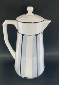 Art Deco Spritzdekor Porzellan Steinzeug Golditz Kakaokanne Kanne Deckelsieb - Bild 1 von 8