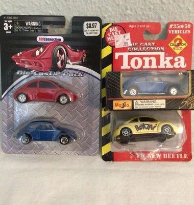 Lot Of 4 VW Beetle Bugs Maisto Tonka Kid Connection - Image 1 of 4
