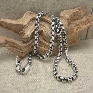 Cadena de caja veneciana extra pesada de plata esterlina OXI 22" broche de langosta Keith Jack - Imagen 1 de 10