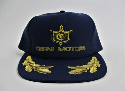 Cerni Motors Snapback Hat Cap Blue Gold Leaf Scrambled Eggs Foam Vintage - Image 1 of 4