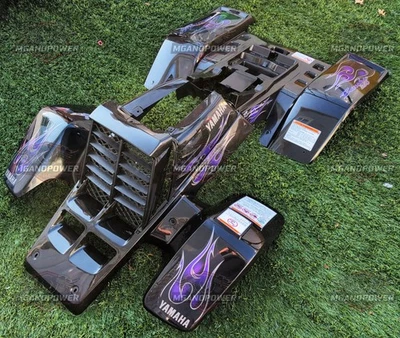 NEW 2006 Yamaha Banshee Black Purple Plastics Kit - Gas Tank Grill Graphics - Image 1 of 4