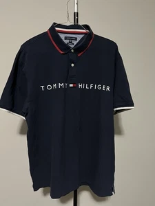 Tommy Hilfiger Polo Herren 3XL dunkelblau bestickt Spruch Preppy Grisch - Bild 1 von 7