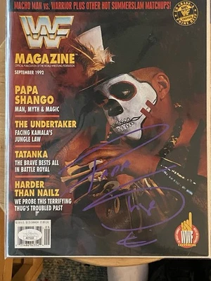 WWF Wrestling Magazine September 1992 WWE Papa Shango Signed JSA COA - Image 1 of 4