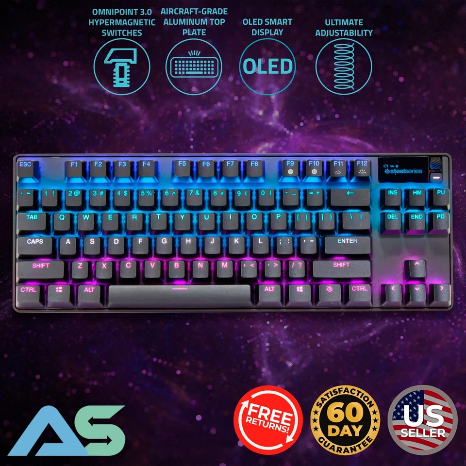 SteelSeries Apex Pro TKL (2023) HyperMagnetic Switches RGB Wired Gaming Keyboard - Image 1 of 4