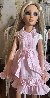 DOLL CLOTHES, PINK JUMPER SET ALTERED FOR  20 INCH HASBRO LORIFINA DOLL - Image 1 of 4