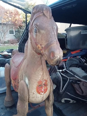 老式 MOBO 压钢骑式跳马玩具原装未受破坏  — 第 1/4 张图片