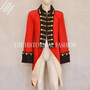 Chaqueta Teniente Hombres Abrigo de Lana Rojo Guerra Revolucionaria Sargentos Británicos Abrigo - Imagen 1 de 5