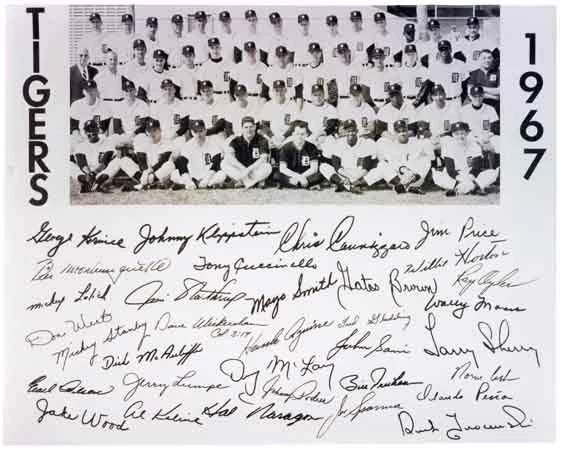 Foto 8x10 del equipo de béisbol Detroit Tigers MLB 1967 Foto 1 de 1