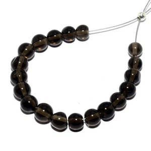 Cuentas redondas lisas de cuarzo ahumado natural briolette piedras preciosas sueltas para hacer joyas - Imagen 1 de 3