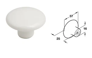 Perilla Calvin, porcelana Ø 37 mm acabado blanco - Imagen 1 de 1