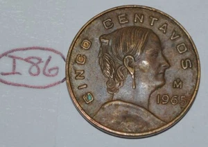 1965 Mexico 5 Centavos Cinco Centavos KM#426 Lot# I86 - Picture 1 of 2