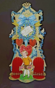 Vintage  1930  TO ONE LOVE  Die-cut Fold Out Pop Up   VALENTINE   Card - Picture 1 of 5