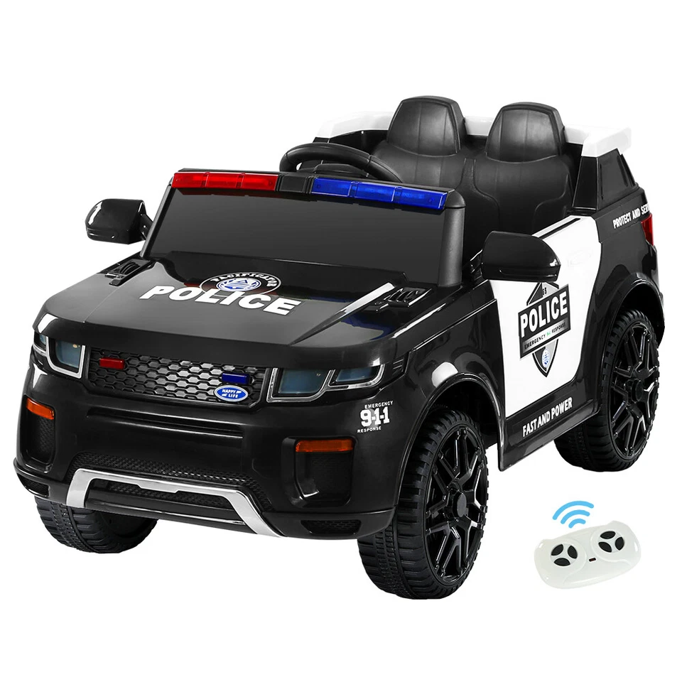 RIGO Patrol Police Ride-On Electric Car - Black