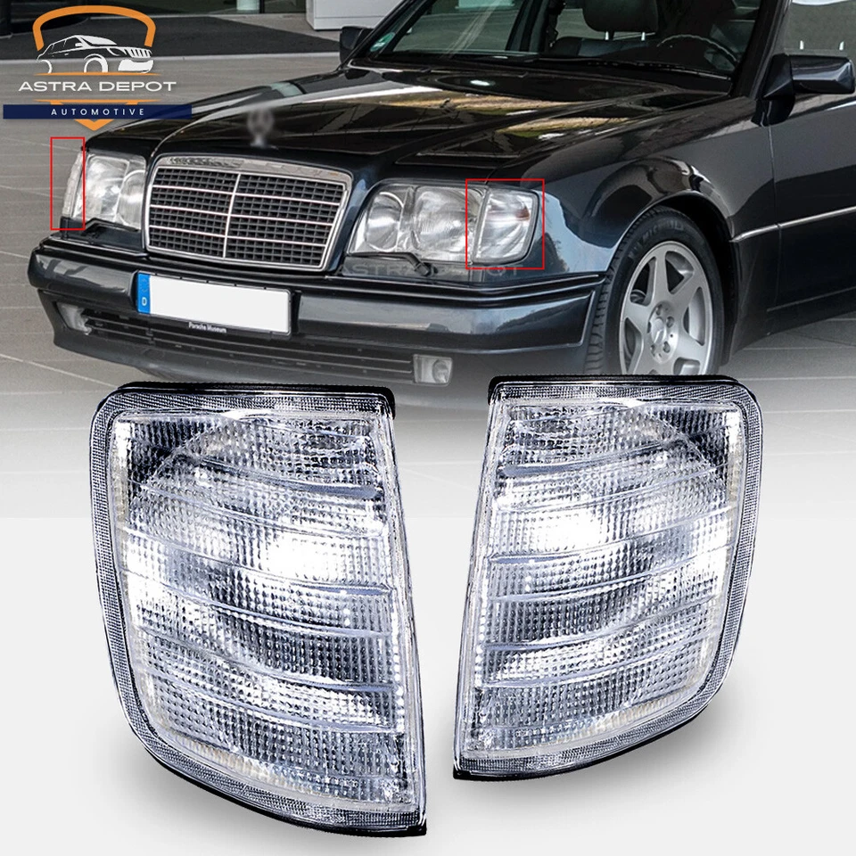 2X Clear Lens Turn Signal Lights for Mercedes W124 E500 300E 400E 500E 1985-1995 - Image 1 of 4
