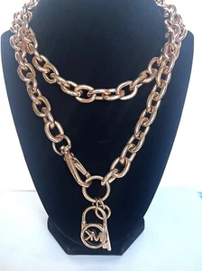 Michael Kors Stainless Steel Chain Fashion Necklace Rose Color - Picture 1 of 5