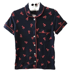 Pijama para mujer J CREW con estampado de langosta manga corta algodón con botones talla XXS - Imagen 1 de 4