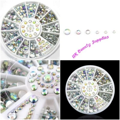 Diamante Rhinestone Gems Crystal 3D Nail Art Decoration 300 Pieces - UK Seller