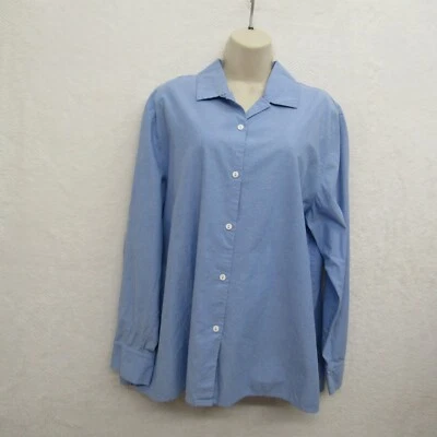 Marisa Christna Womens Top Blouse Long Sleeve Size XL Blue Glam Casual Cotton - Image 1 of 4