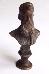 THEODOR HERZL ALTE VINTAGE BRONZE STATUE BÜSTE JÜDISCHER ZIONISTENFÜHRER JUDAIKA - Bild 1 von 5