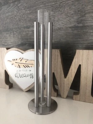 Vase Edelstahl Reagenzglas Dekoration EXKLUSIV MODERN NEU Minimalistisch - Bild 1 von 4