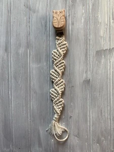 Handmade Boho Macrame Pacifier Clip - Picture 1 of 2