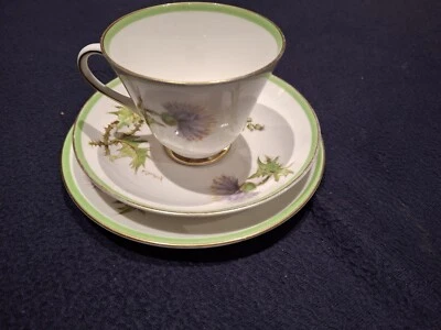 EARLY Royal Doulton Glamis Thistle Signed P Curnock Tea Cup Saucer and 8” Plate - image 1 of 3