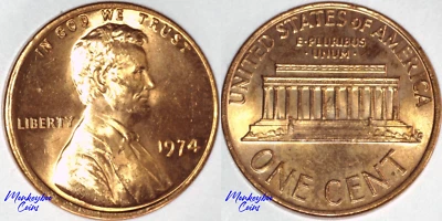 1974 Lincoln Memorial Cent - Misaligned Dies & Collar Clash - Rare Error Coin - Image 1 of 4