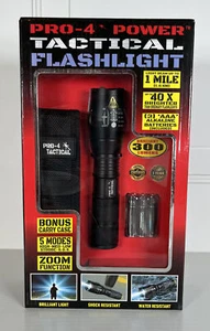 ✅️NEW PRO-4 Tactical Flashlight Spotlight zoom function 300 lumens w carry case. - Picture 1 of 4