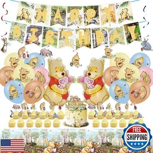 Cute Winnie Birthday Decorations, Classic Winnie Baby Shower Decorations, Vin - Picture 1 of 5