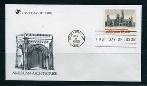FIRST DAY COVER #1838 American Architecture Smithsonian 15c RD U/A FDC 1980 - Picture 1 of 2