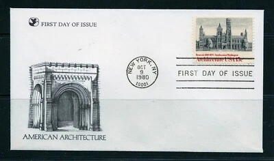 FIRST DAY COVER #1838 American Architecture Smithsonian 15c RD U/A FDC 1980 - Image 1 of 2