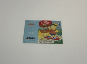 NES The Simpsons: Bart Vs The Space Mutants- Instruction Manual Only