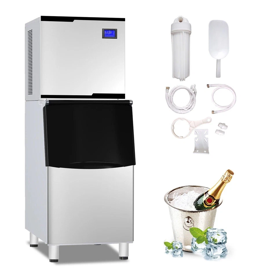 Kolice Commercial Cube Ice Making Machine 550 LBS/Day, Auto Cleaning