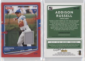 2020 Panini Donruss Donruss Materials Red /99 Addison Russell #DM-RU