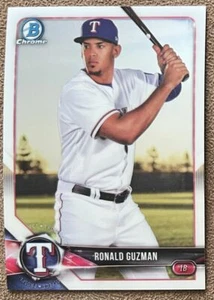 2018 Bowman Chrome Prospects Ronald Guzman Rookie Texas Rangers #BCP122 - Picture 1 of 2