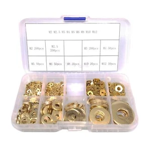 AU Stock 800pcs Brass Flat Washers Assortment Kit - Picture 1 of 4