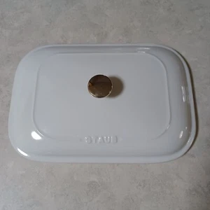 Tapa de repuesto para plato para hornear rectangular blanco de cerámica Staub - SOLO TAPA - Imagen 1 de 14
