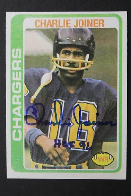 Charlie Joiner San Diego Chargers HOF Autographed 1978 Topps #338 Signed Card - Image 1 of 3