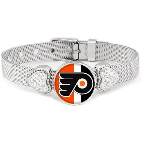Special Philadelphia Flyers Womens Adjustable Silver Hearts Bracelet Jewelry D26 Cover