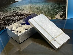 Vintage Wedding Fabric Chiffon Pearl Hair Pin Bridal Crystal Slide Comb Boxed - Picture 1 of 9