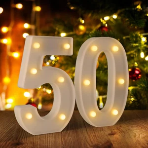 50Th Birthday Decorations Woman Man,Marquee Numbers for 50Th Wedding Anniversary - Picture 1 of 12