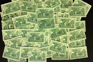 Postage Stamps For Crafting: 1953 3c Sagamore Hill; Green; 50 Pieces - Picture 1 of 1